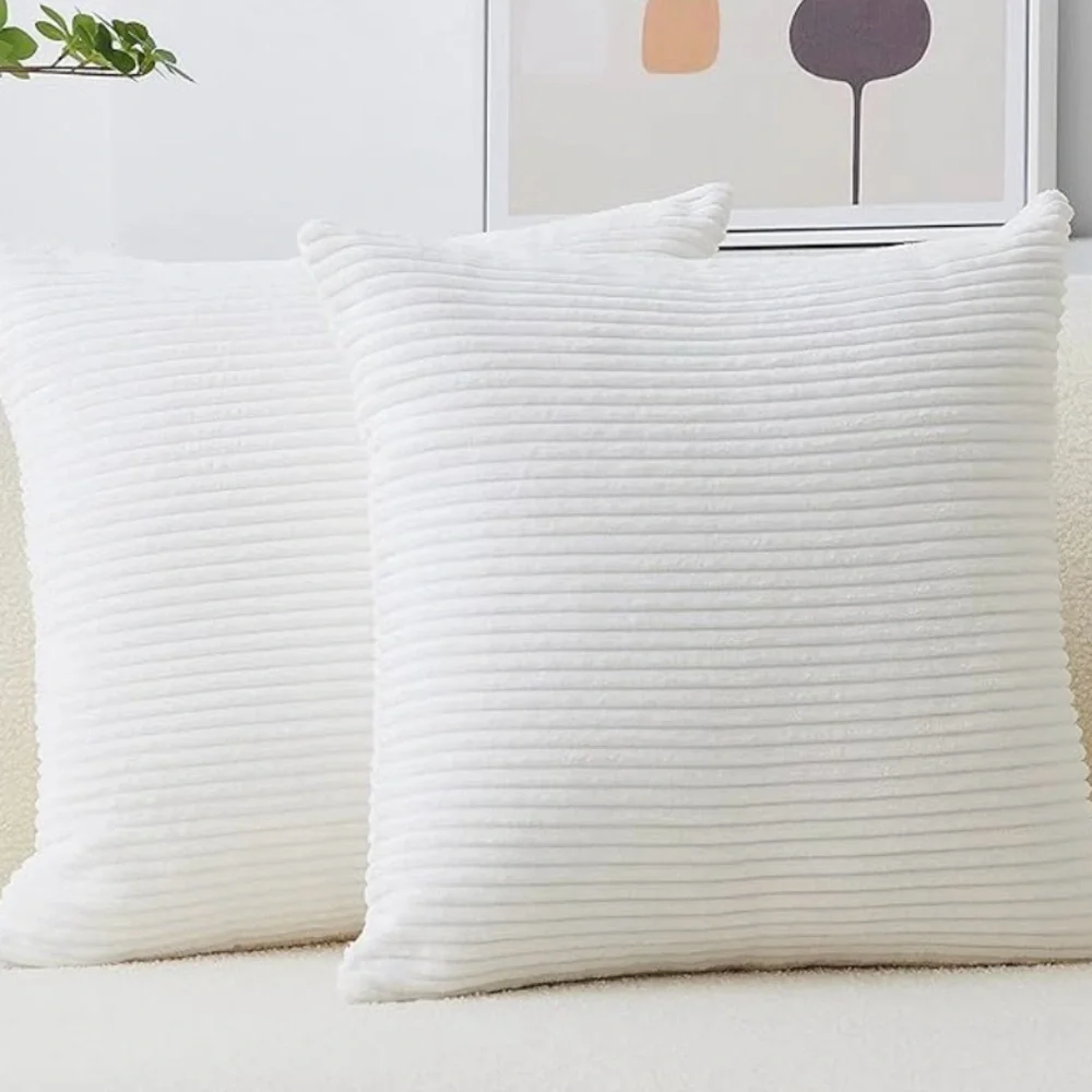 2 decorative home brilliant pillow covers 20X20 creamy white